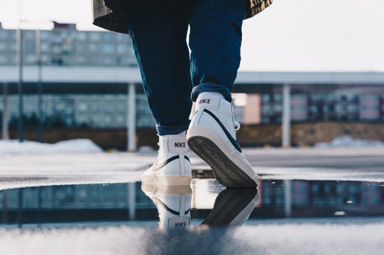 running in nike blazers