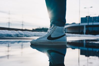 running in nike blazers