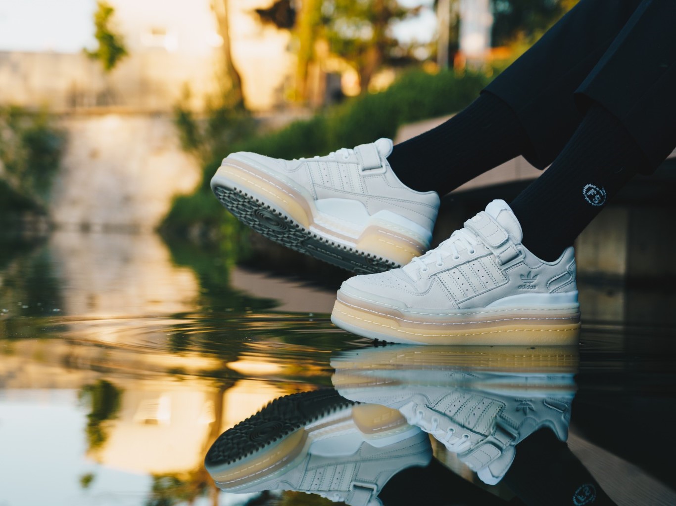 Two triple platforms from adidas, the Triple Platforum double
