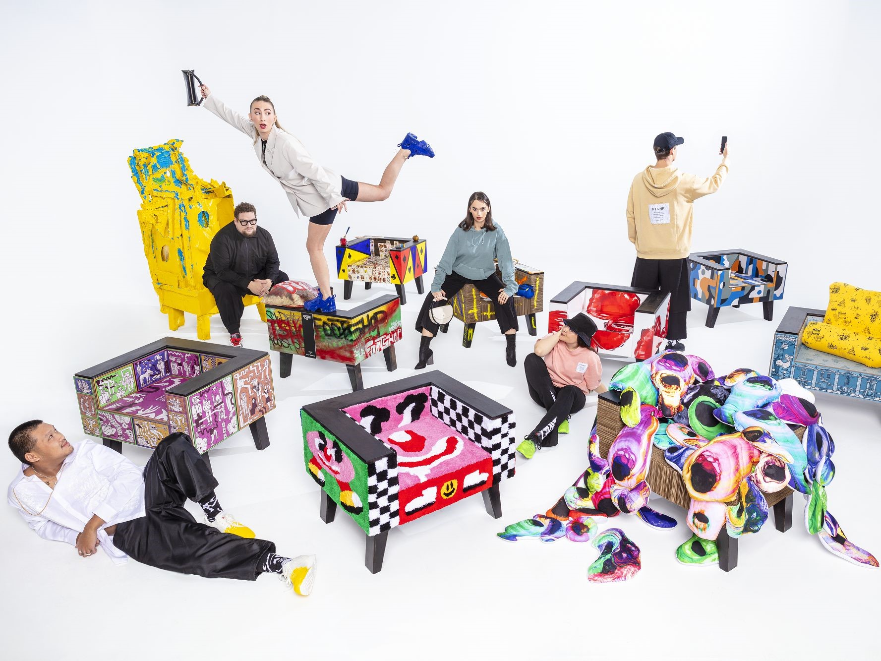 Footshop presents 10 unique cardboard chairs accompanied by custom sneakers and the Reebok collection